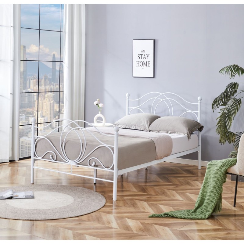 Łóżko metalowe 120x200 (białe) Łóżko metalowe 120x200 (białe)
