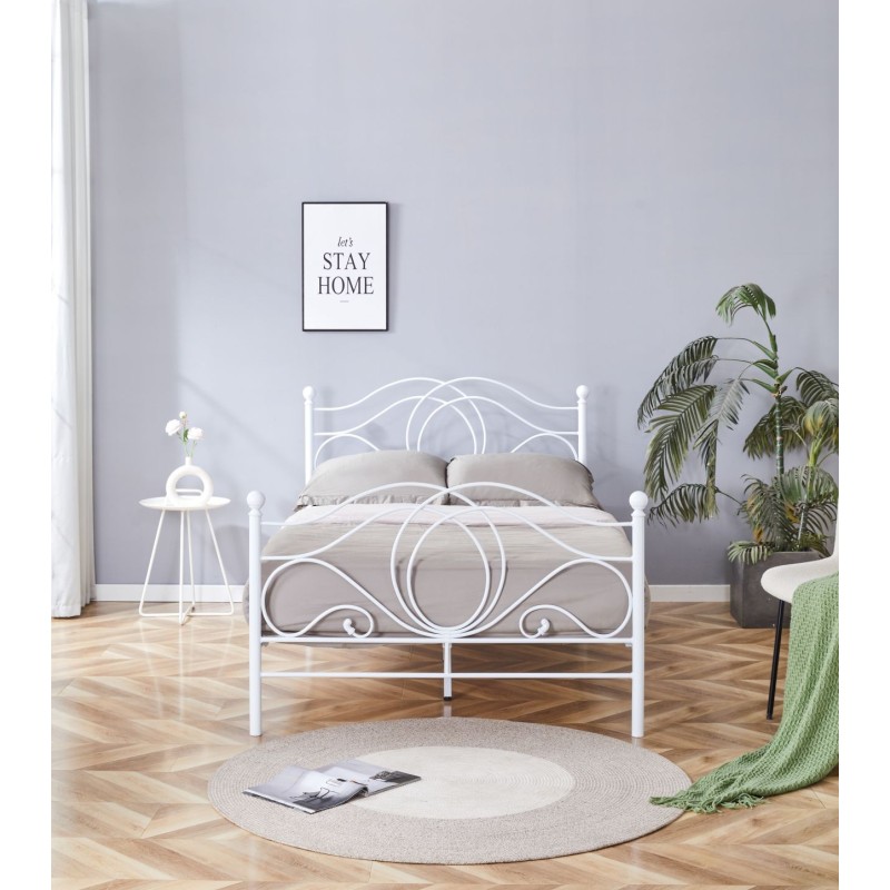 Łóżko metalowe 120x200 (białe) Łóżko metalowe 120x200 (białe)