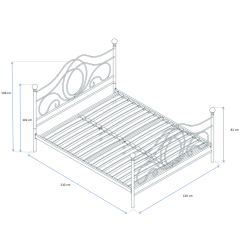 Łóżko metalowe 120x200 (czarne) Łóżko metalowe 120x200 (czarne)