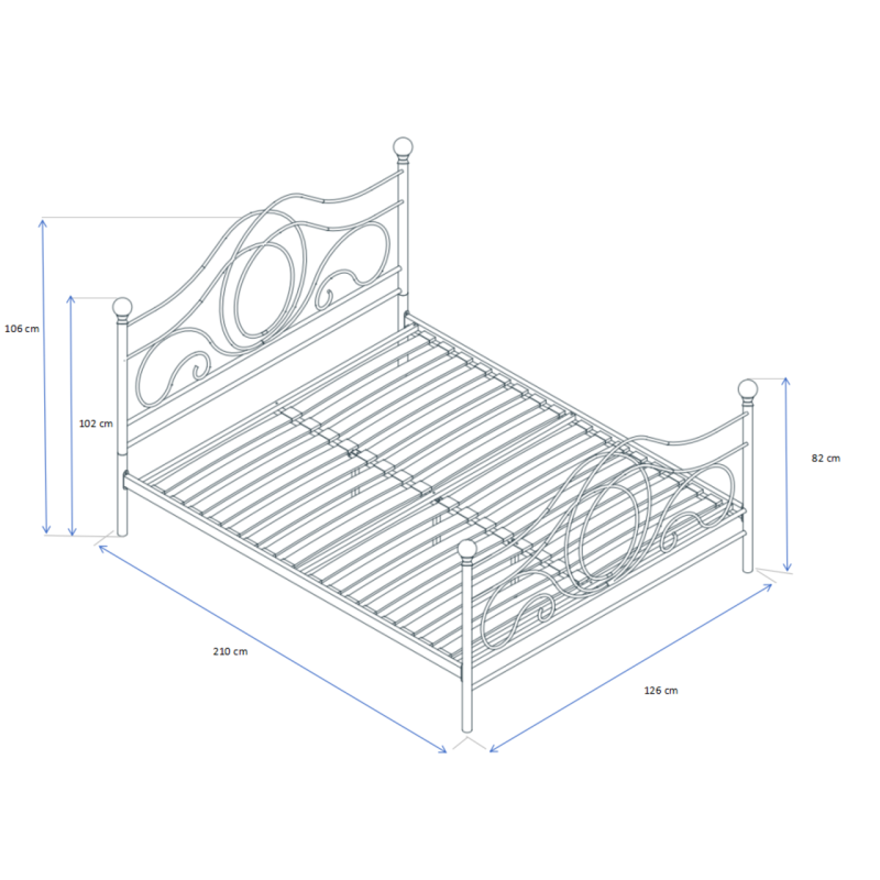 Łóżko metalowe 120x200 (czarne) Łóżko metalowe 120x200 (czarne)