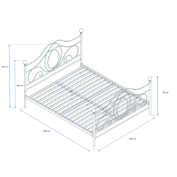 Łóżko metalowe 160x200 (białe) Łóżko metalowe 160x200 (białe)