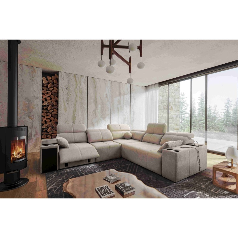Milano III Mix Corner Sofa with Sleeping Function (Woven Fabric, Verita 09) | Your Living Room Full of Comfort Milano III Mix Corner Sofa with Sleeping Function (Woven Fabric, Verita 09) | Your Living Room Full of Comfort