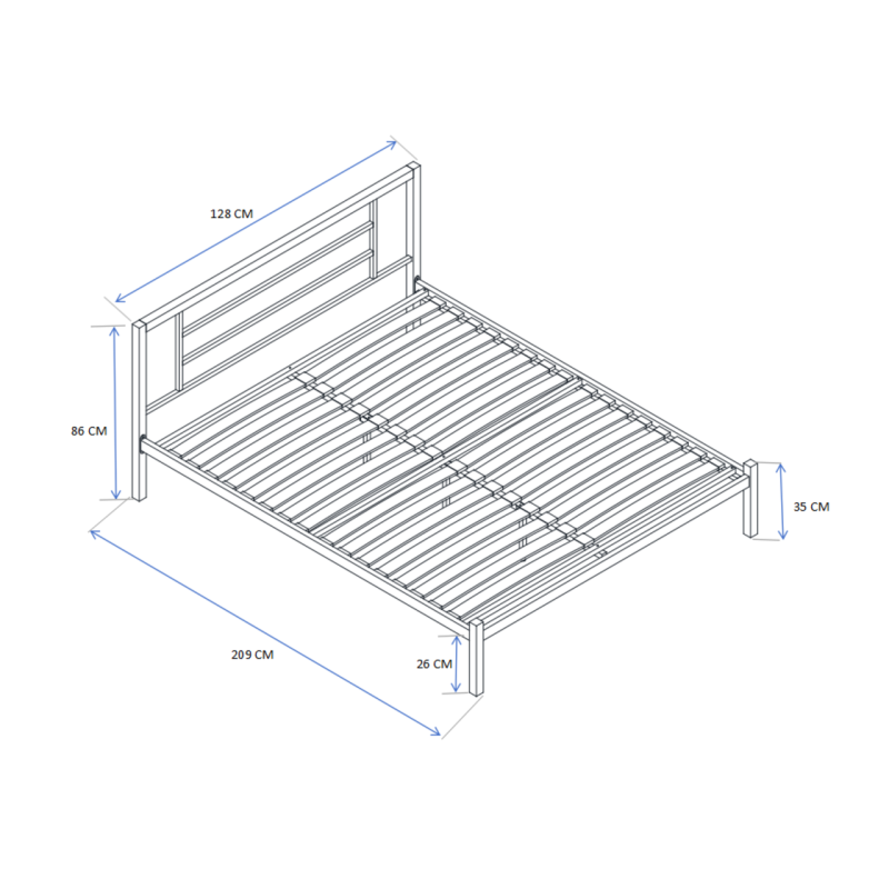 Łóżko metalowe 120x200 (białe) Łóżko metalowe 120x200 (białe)