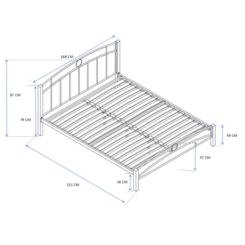 Łóżko metalowe 160x200 (czarne) Łóżko metalowe 160x200 (czarne)