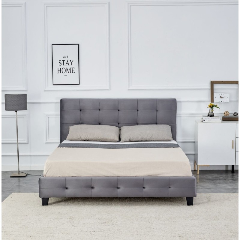 Gepolstertes Bett 160x200 (grau) Gepolstertes Bett 160x200 (grau)