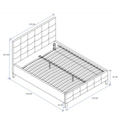 Gepolstertes Bett 160x200 (grau) Gepolstertes Bett 160x200 (grau)