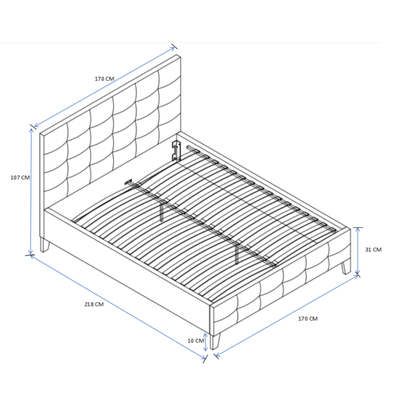 Gepolstertes Bett 160x200 (grau) Gepolstertes Bett 160x200 (grau)