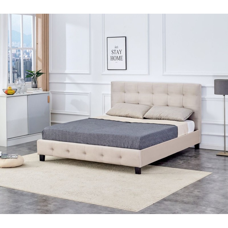 Cama tapizada 160x200 (beige) Cama tapizada 160x200 (beige)