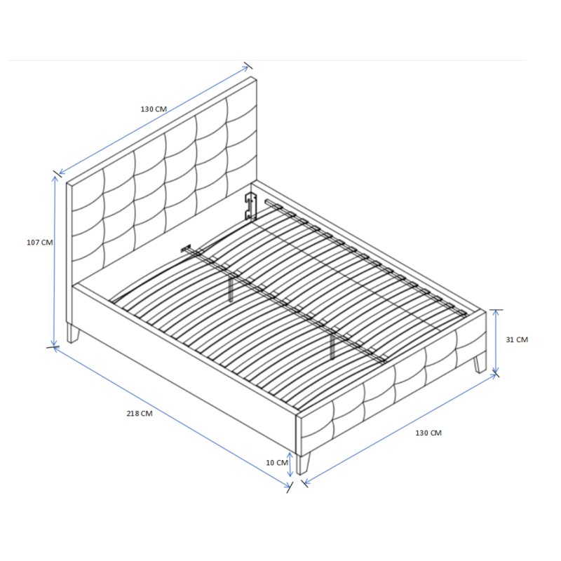 Оббите ліжко 120x200 (сіре) Оббите ліжко 120x200 (сіре)