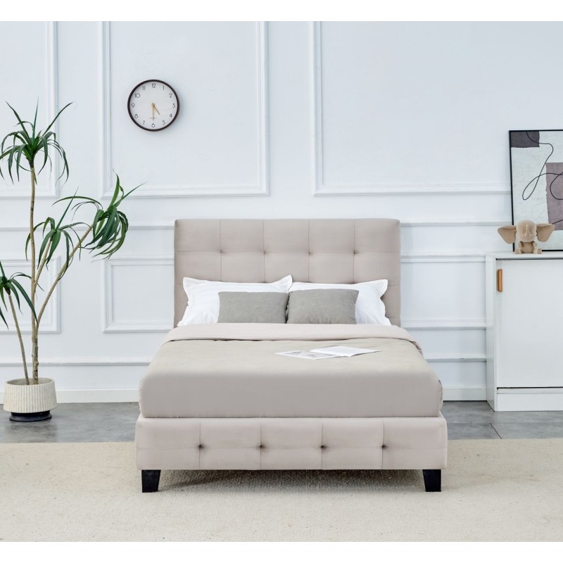 Gepolstertes Bett 120x200 (beige) Gepolstertes Bett 120x200 (beige)