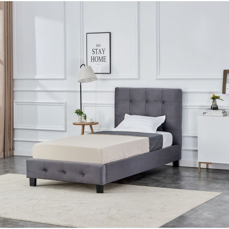 Polsterbett 90x200 (grau) Polsterbett 90x200 (grau)