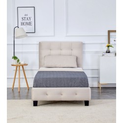 Cama tapizada 90x200 (beige) Cama tapizada 90x200 (beige)