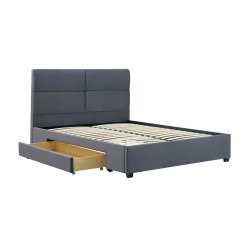 Cama tapizada 160x200 (gris) Cama tapizada 160x200 (gris)