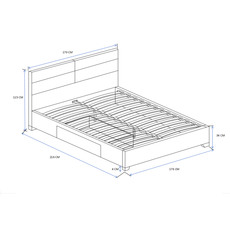 Тапіцироване ліжко 160x200 (сіре) Тапіцироване ліжко 160x200 (сіре)