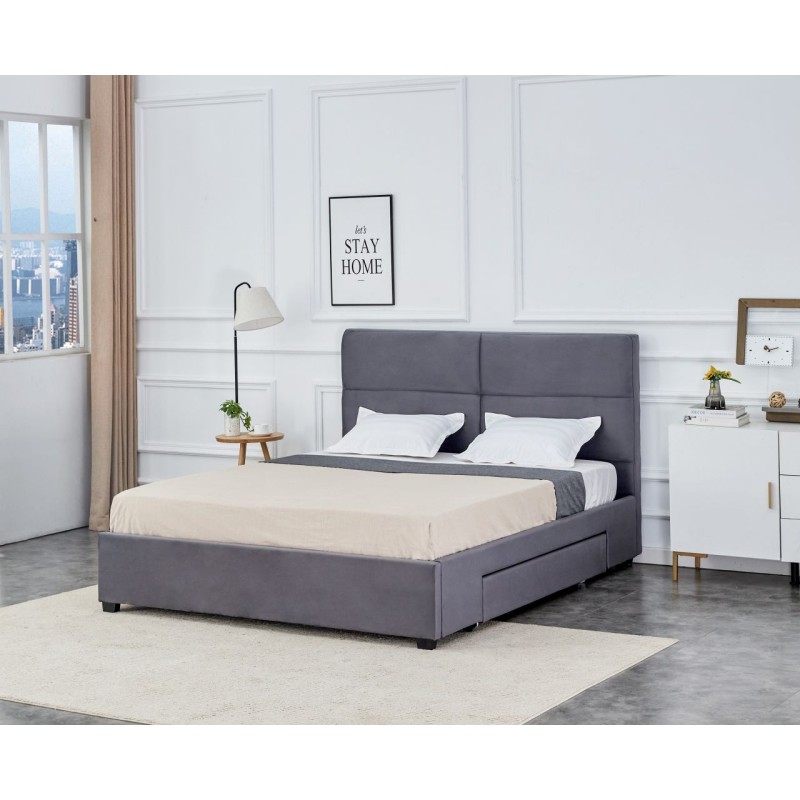 Gepolstertes Bett 160x200 (grau) Gepolstertes Bett 160x200 (grau)