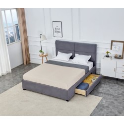 Cama tapizada 160x200 (gris) Cama tapizada 160x200 (gris)