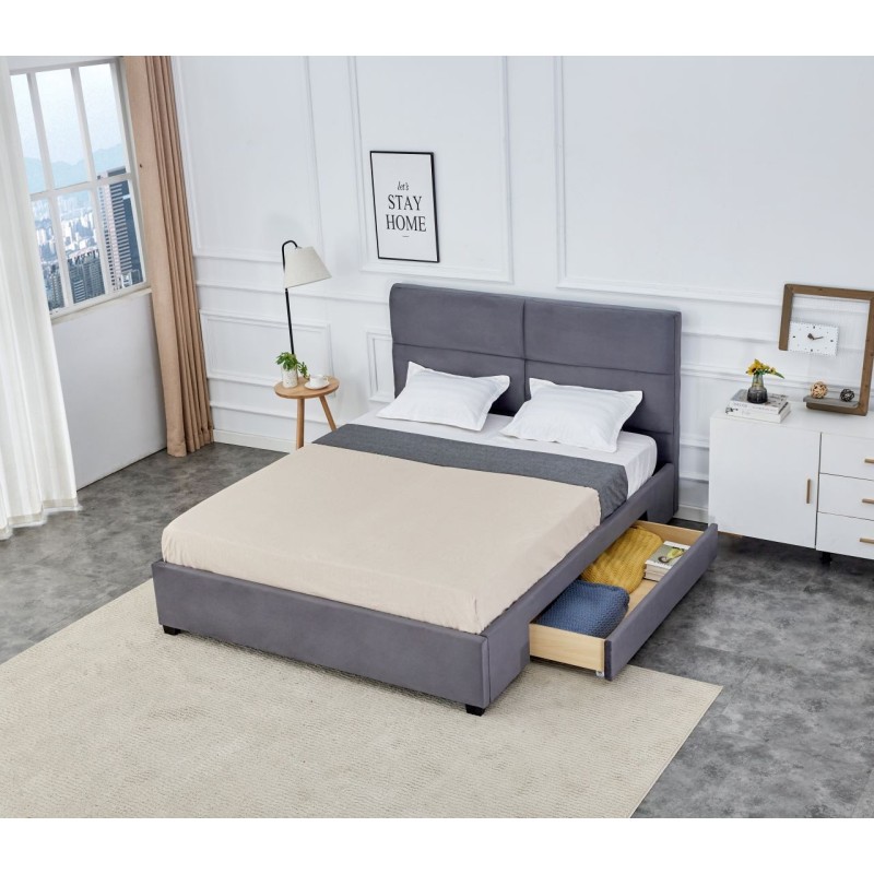 Gepolstertes Bett 160x200 (grau) Gepolstertes Bett 160x200 (grau)