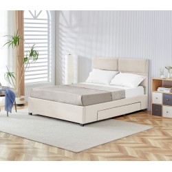 Cama tapizada 160x200 (beige) Cama tapizada 160x200 (beige)