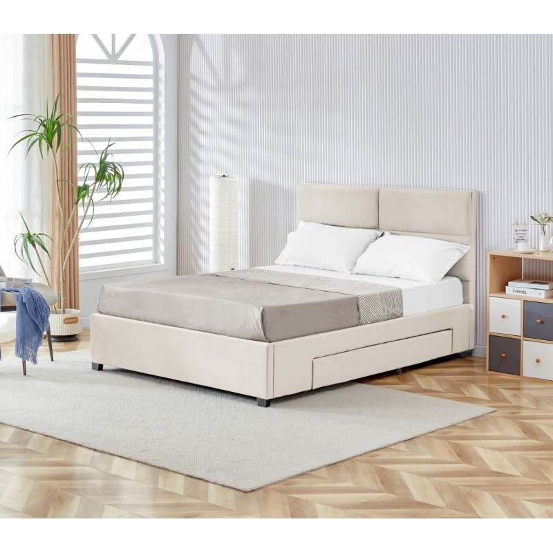 Cama tapizada 160x200 (beige) Cama tapizada 160x200 (beige)