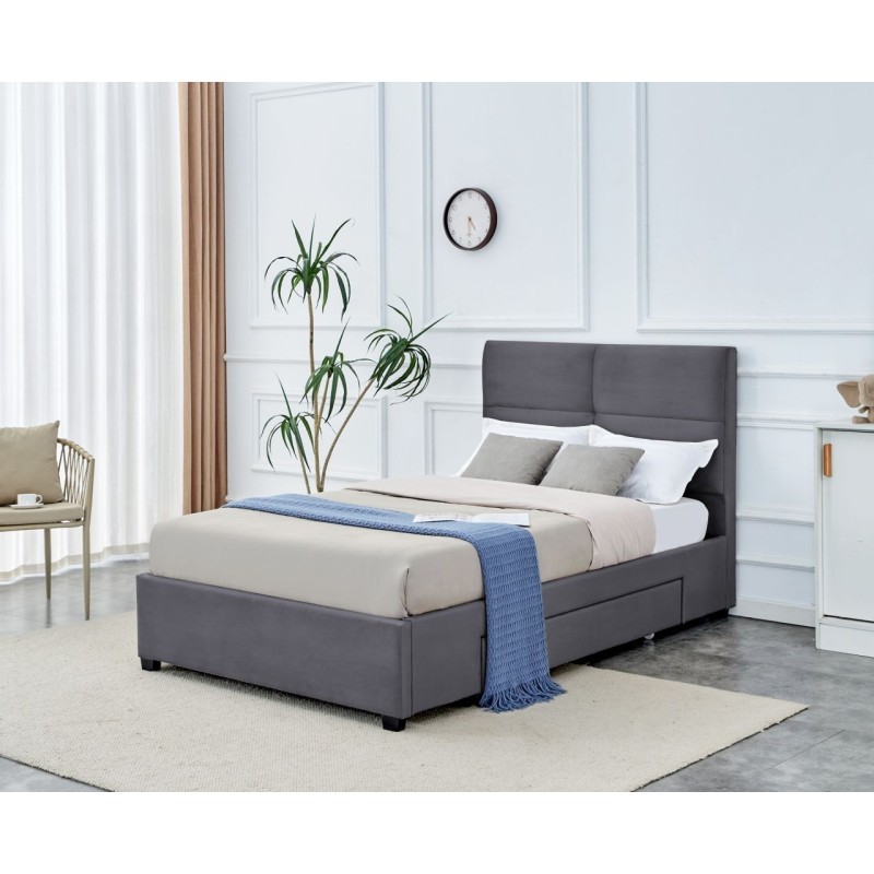 Cama tapizada 120x200 (gris) Cama tapizada 120x200 (gris)
