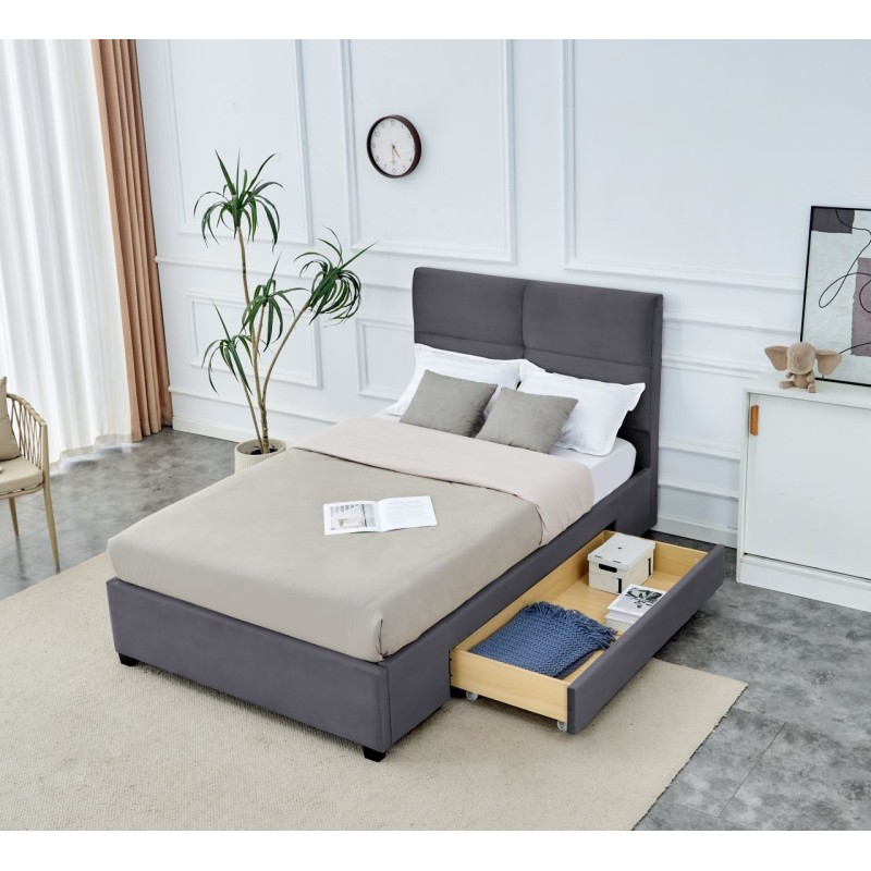 Cama tapizada 120x200 (gris) Cama tapizada 120x200 (gris)