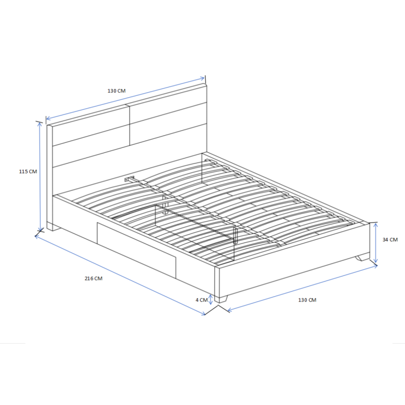 Cama tapizada 120x200 (gris) Cama tapizada 120x200 (gris)
