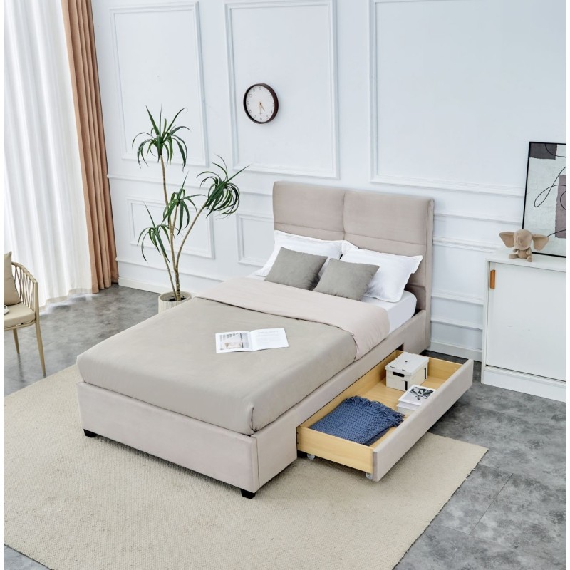 Gepolstertes Bett 120x200 (beige) Gepolstertes Bett 120x200 (beige)