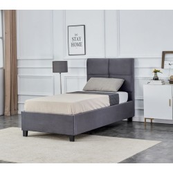 Cama tapizada 90x200 (gris) Cama tapizada 90x200 (gris)