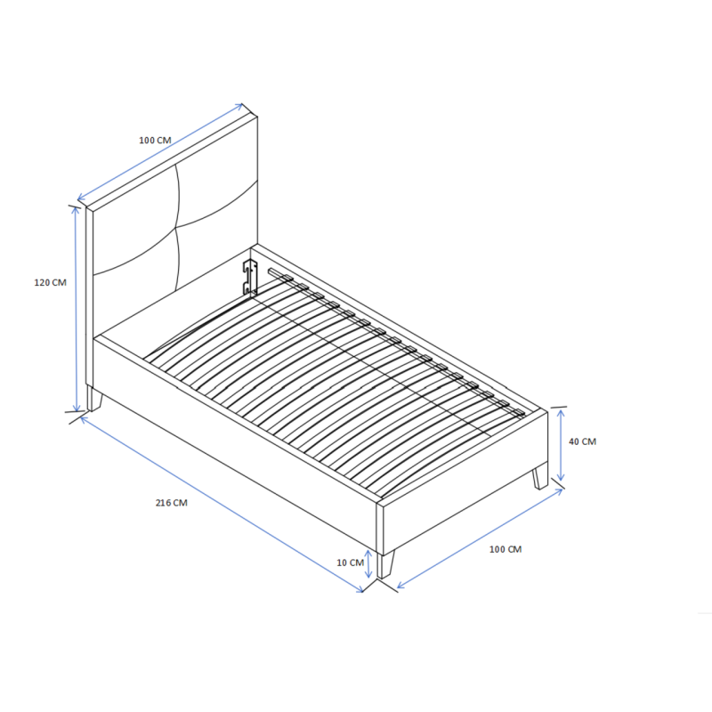 Upholstered bed 90x200 (beige) Upholstered bed 90x200 (beige)