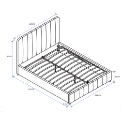 Gepolstertes Bett 160x200 (grau) Gepolstertes Bett 160x200 (grau)