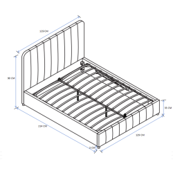 Cama tapizada 120x200 (beige) Cama tapizada 120x200 (beige)
