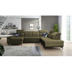 Functional U-shaped corner sofa Ascot X with Velvet fabric, Wave 11 | Furniture store