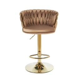 Velvet Cappuccino Bar Stool (golden frame) Velvet Cappuccino Bar Stool (golden frame)