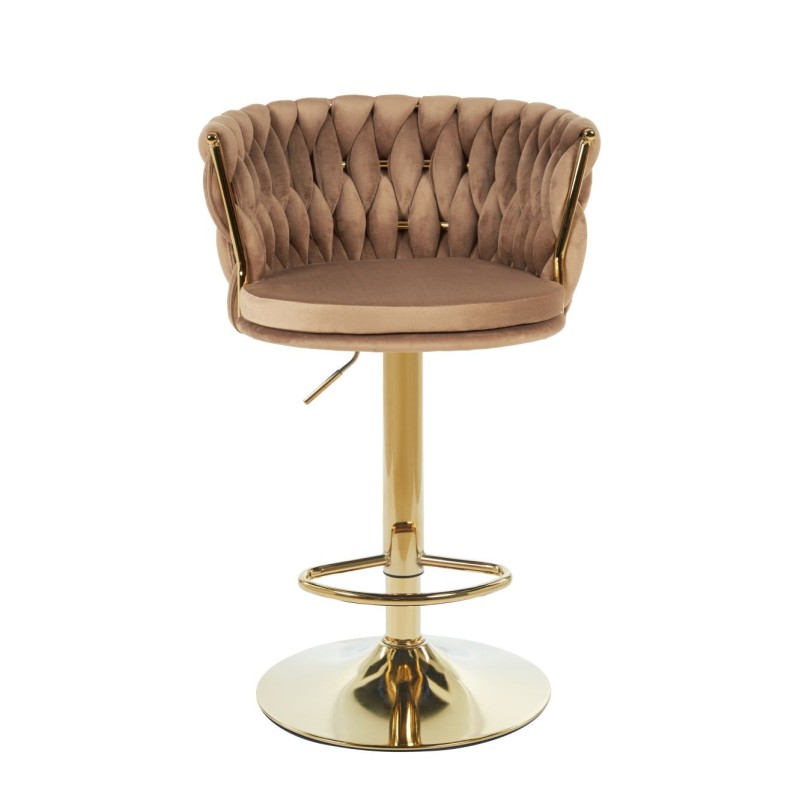 Velvet Cappuccino Bar Stool (golden frame) Velvet Cappuccino Bar Stool (golden frame)