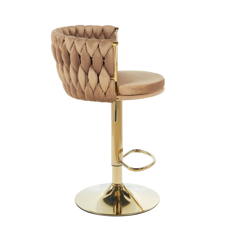 Velvet Cappuccino Bar Stool (golden frame) Velvet Cappuccino Bar Stool (golden frame)