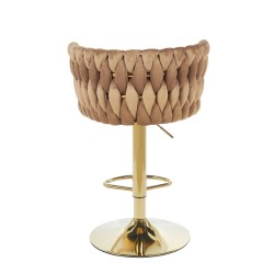 Velvet Cappuccino Bar Stool (golden frame) Velvet Cappuccino Bar Stool (golden frame)