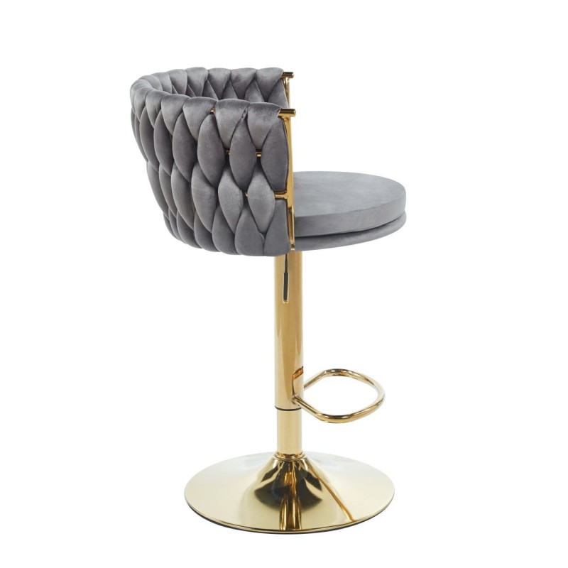 Gray velvet bar stool (gold frame) Gray velvet bar stool (gold frame)