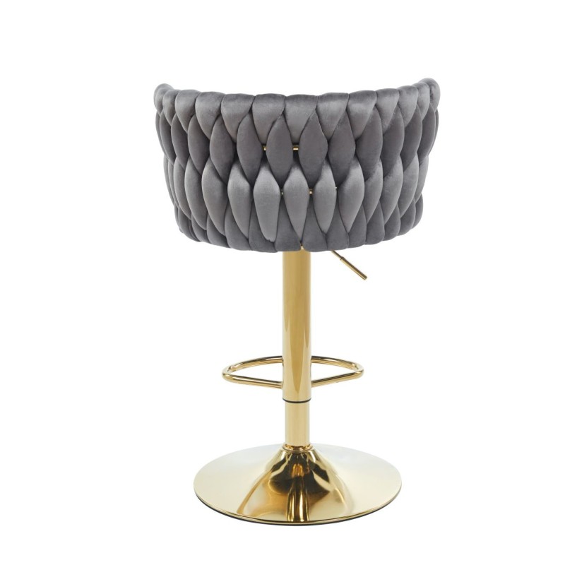 Gray velvet bar stool (gold frame) Gray velvet bar stool (gold frame)