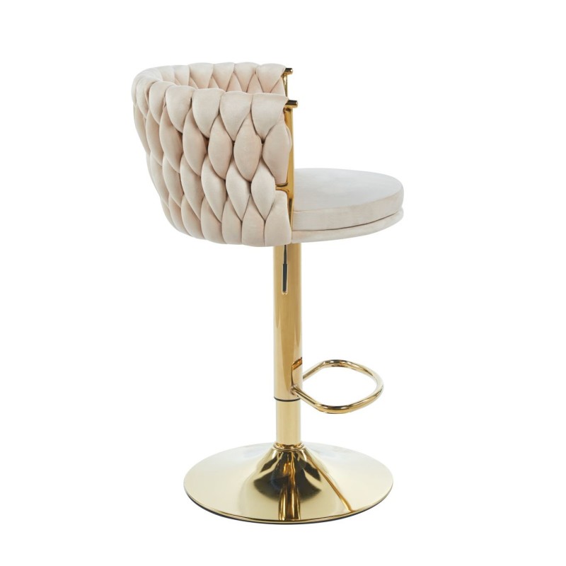 Beige velvet bar stool (gold frame) Beige velvet bar stool (gold frame)