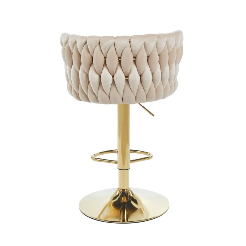 Beige velvet bar stool (gold frame) Beige velvet bar stool (gold frame)