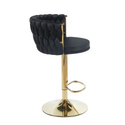 Black velvet bar stool (golden frame) Black velvet bar stool (golden frame)