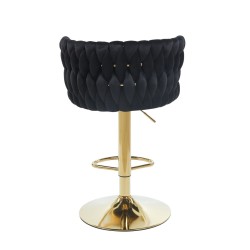 Black velvet bar stool (golden frame) Black velvet bar stool (golden frame)