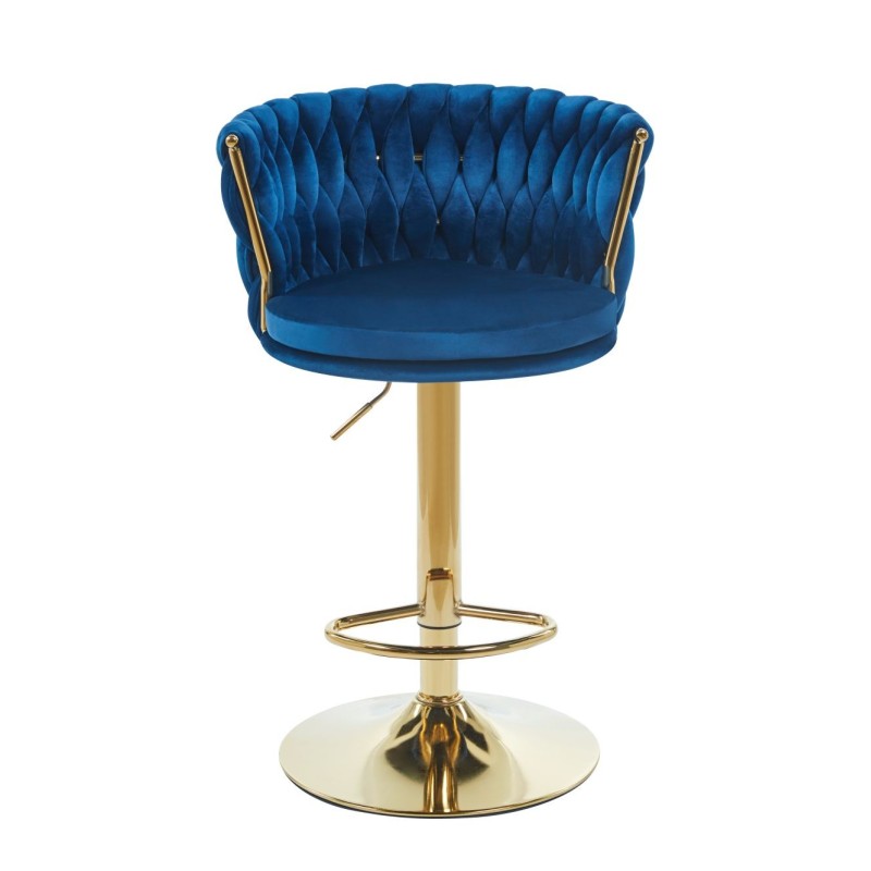 Blue velvet bar stool (gold frame) Blue velvet bar stool (gold frame)