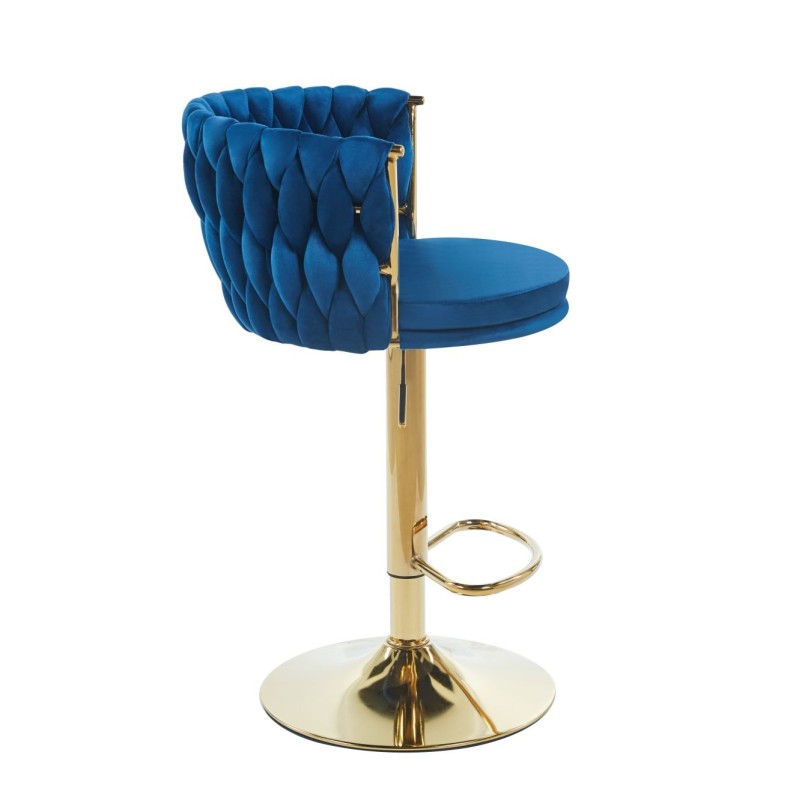 Blue velvet bar stool (gold frame) Blue velvet bar stool (gold frame)