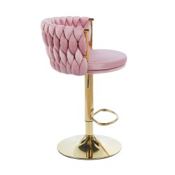 Pink velvet bar stool (golden frame) Pink velvet bar stool (golden frame)