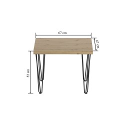 Ława (dąb artisan + nogi III) 67x67 Ława (dąb artisan + nogi III) 67x67