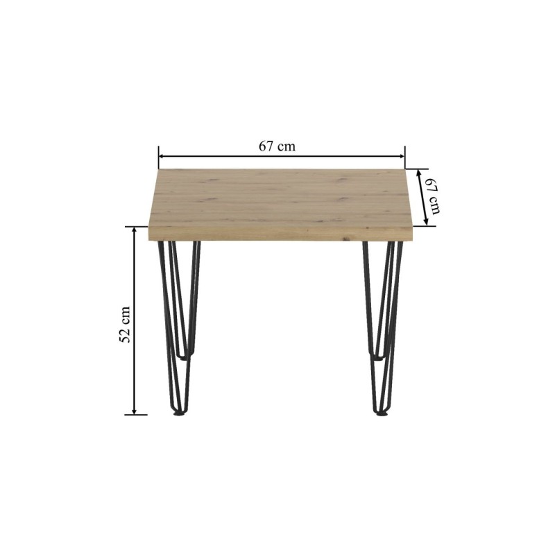 Ława (dąb artisan + nogi III) 67x67 Ława (dąb artisan + nogi III) 67x67