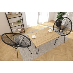 Mesa de centro (roble artisan + patas III) 67x101 Mesa de centro (roble artisan + patas III) 67x101