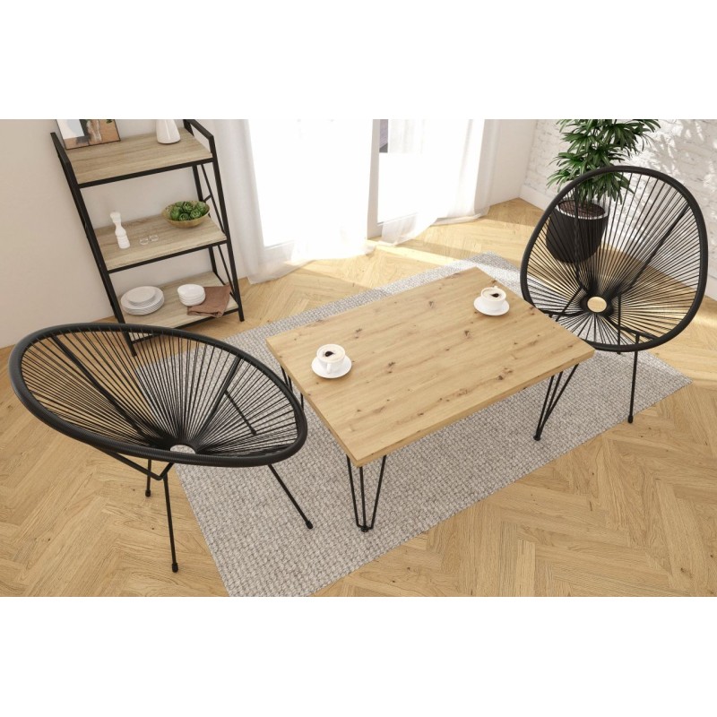 Mesa de centro (roble artisan + patas III) 67x101 Mesa de centro (roble artisan + patas III) 67x101