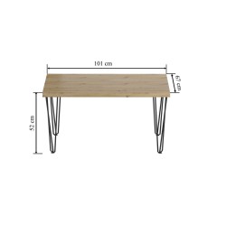 Mesa de centro (roble artisan + patas III) 67x101 Mesa de centro (roble artisan + patas III) 67x101